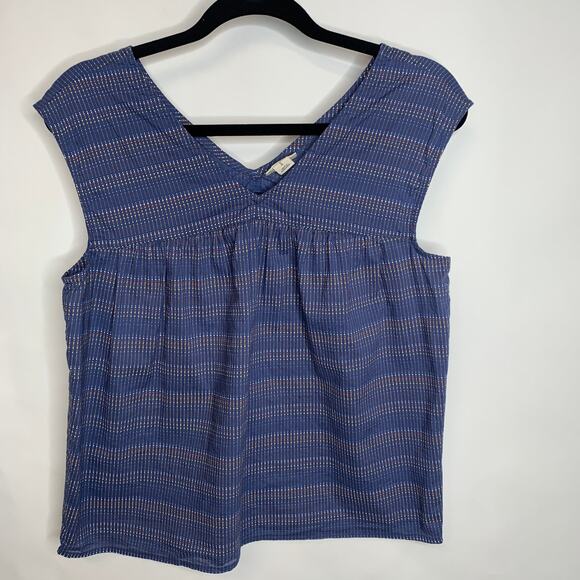 a.n.a. Dot Print Blue Lightweight Babydoll Tank Top Summer Coastal Small - Picture 1 of 4